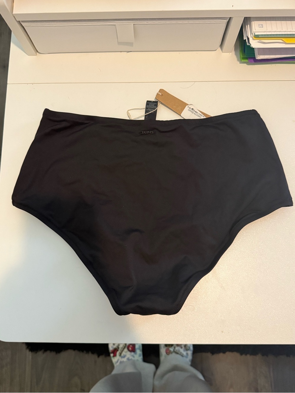 SKIMS Black Signature Swim Top & Full Brief Bikini Bottoms - Picture 2 of 7